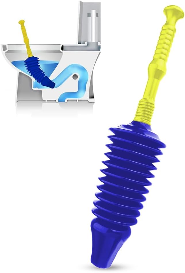 Zuvo Powerful Push Toilet Unblocker with Free Bucket – Blue & Yellow