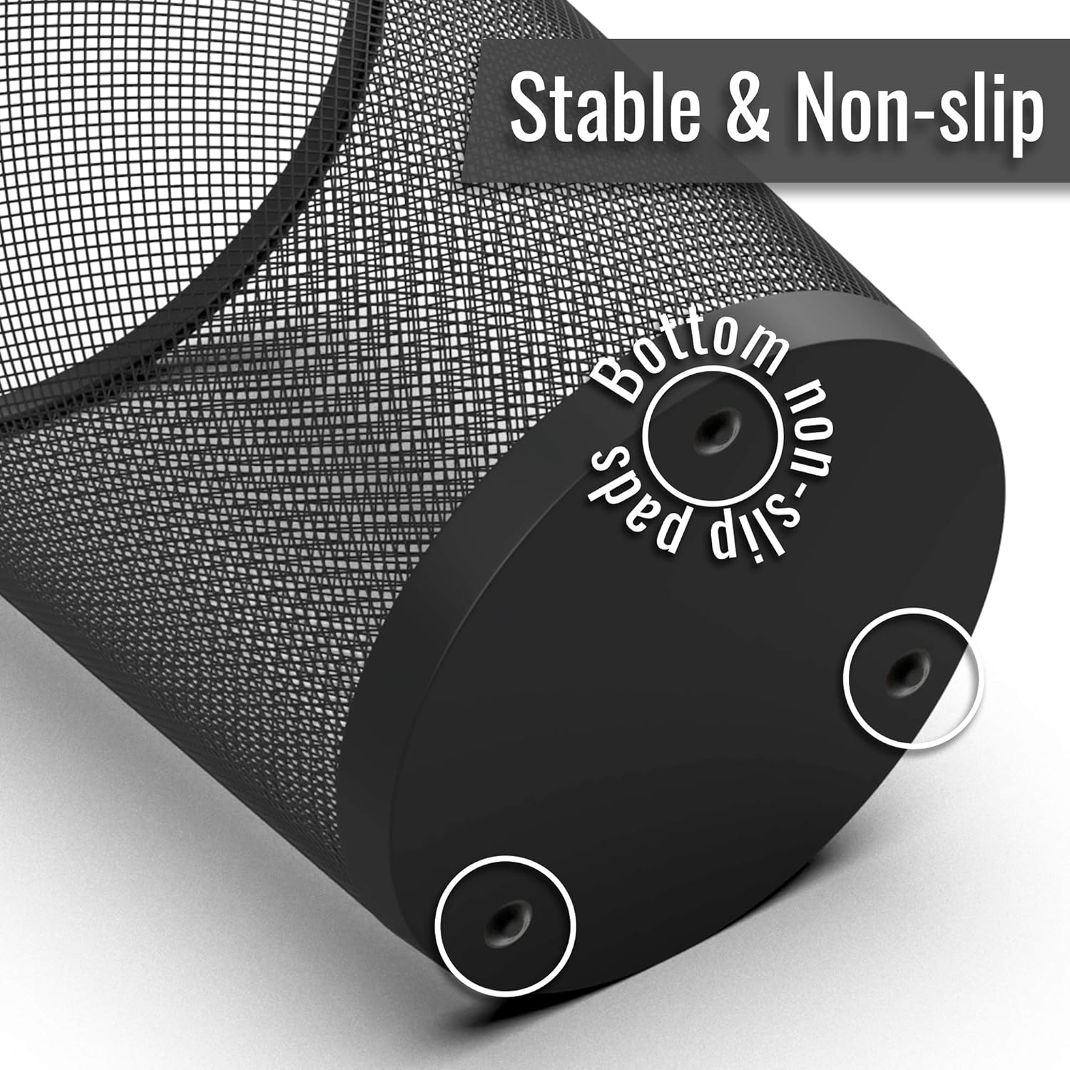 Zuvo Circular Mesh Waste Paper Bin Black Metal, Pack of 6