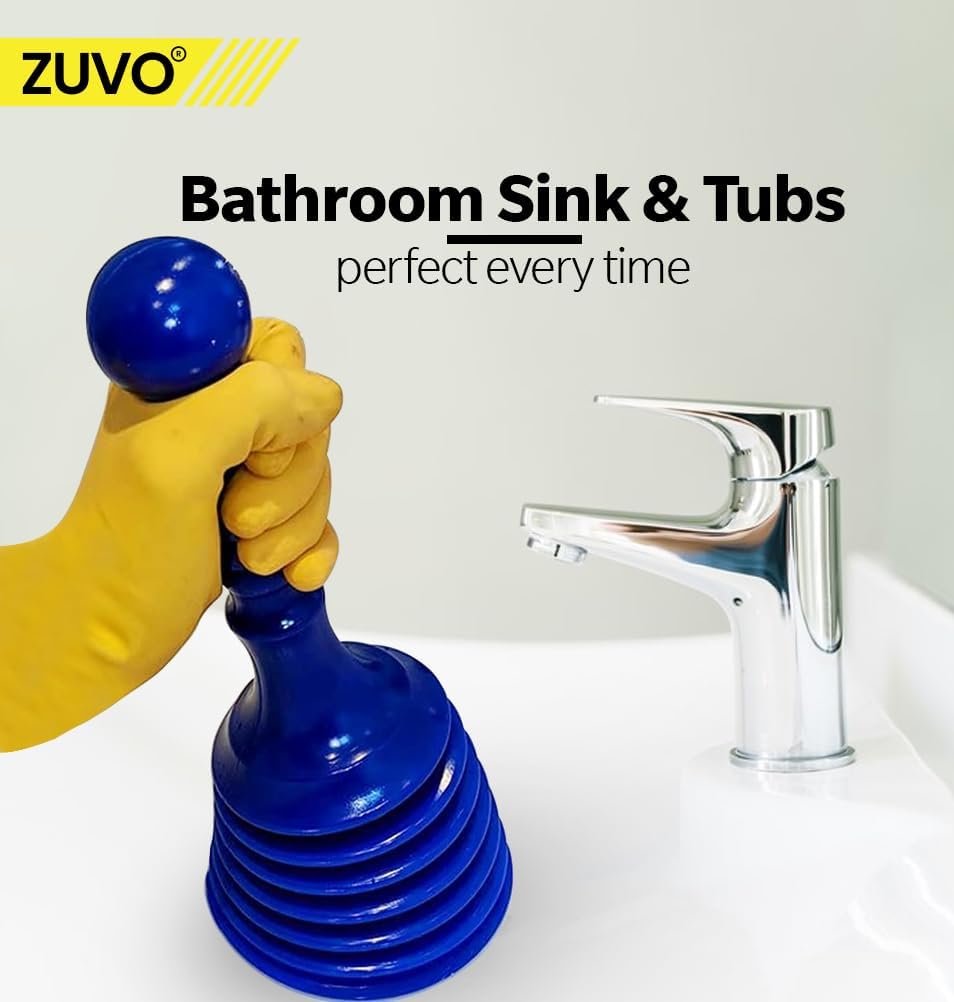 Zuvo Blue AirPush Plunger Kitchen, Bathroom & Shower