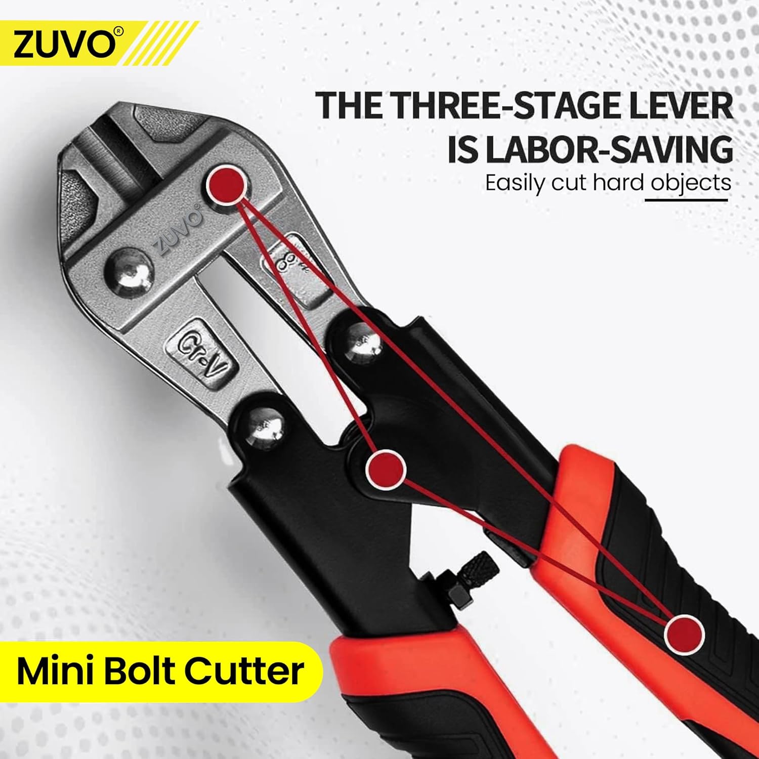 Zuvo 8in Heavy Duty Bolt Cutter Professional Cable and Wire Cutting Tool