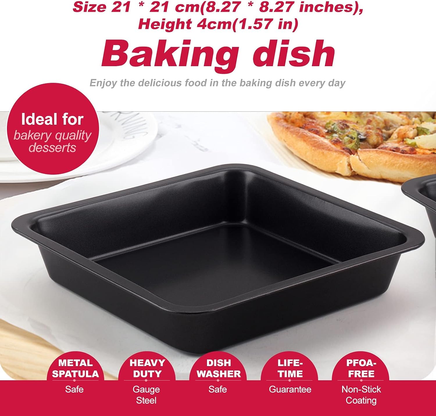 Zuvo 5 Piece Non Stick Bakeware Set Trays Pans for Oven and Microwave