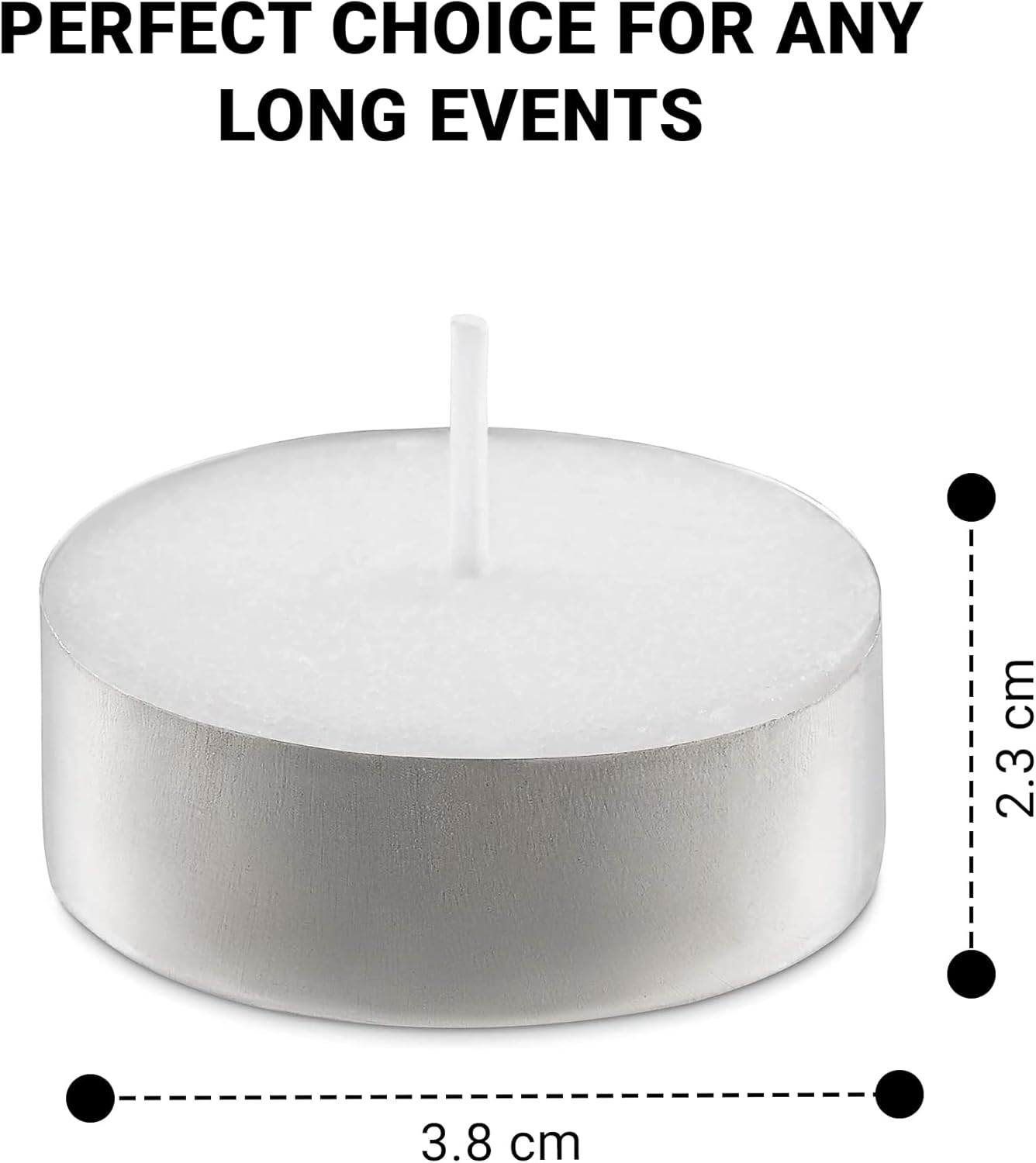 Zuvo Tea Light Candles 4 Hour Burn 50 Pack Unscented Smokeless Tealights