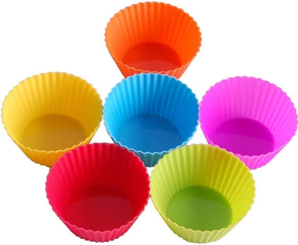 Zuvo Silicone Muffin Cases 7cm Reusable Non Stick Baking Moulds 24 Pack