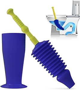 Zuvo Powerful Push Toilet Unblocker with Free Bucket – Blue & Yellow