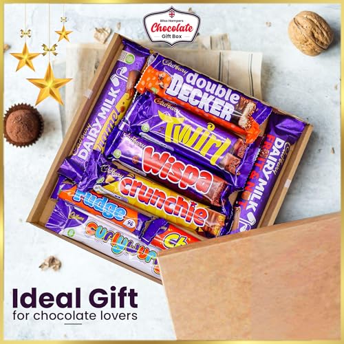 Cadbury Chocolate Gift Box - UK's #1 Chocolate Hamper - Full Size 9 Cadbury Bars in a Ecofriendly Letterbox - Perfect Box of Chocolate Gift for Women, Men & Kids on their Birthday's - Bliss Hampers
