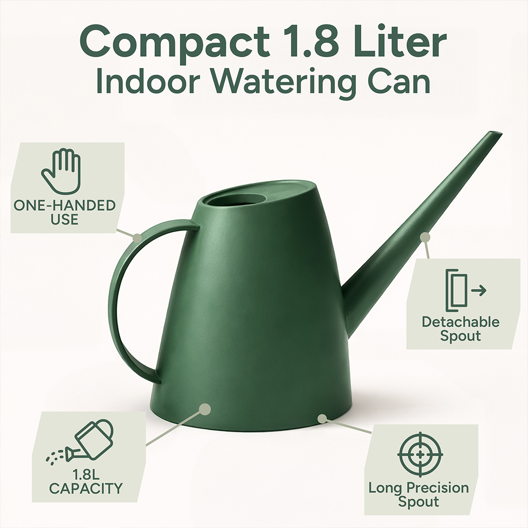 Zuvo Indoor Watering Can 1.8L Green Mini Watering Can for House Plants