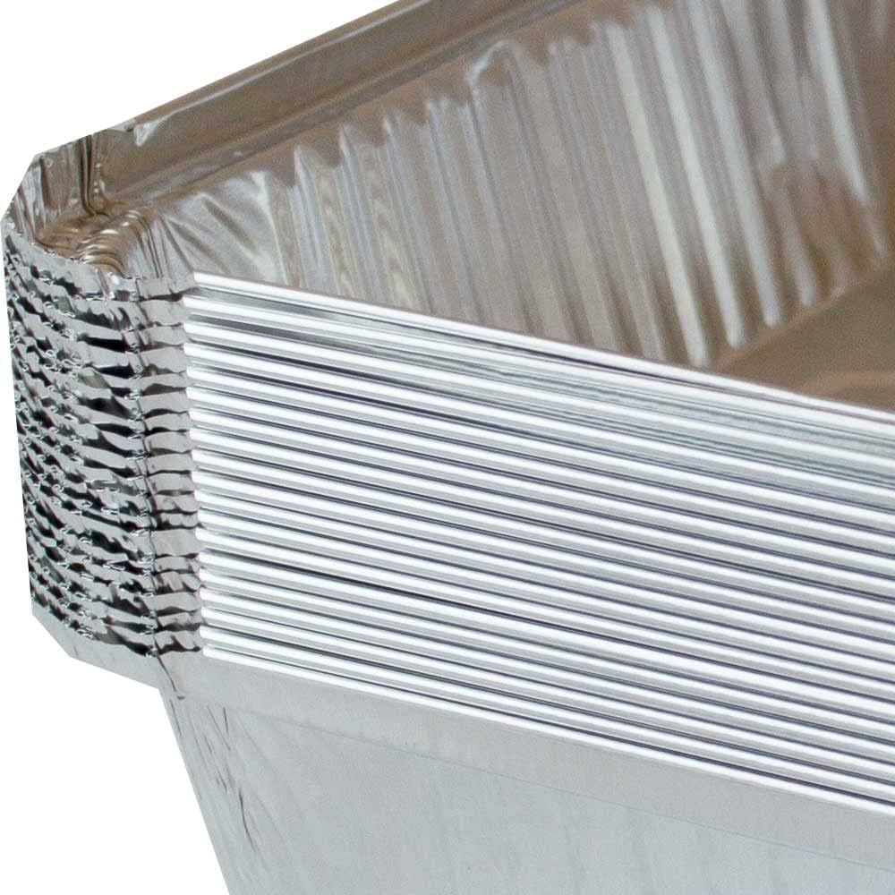 Zuvo 50 Pack Aluminium Foil Food Containers with Lids 12x8x4cm