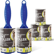 Zuvo Lint Roller Extra Sticky Pet Hair Remover with 2 Handles 5 Refills