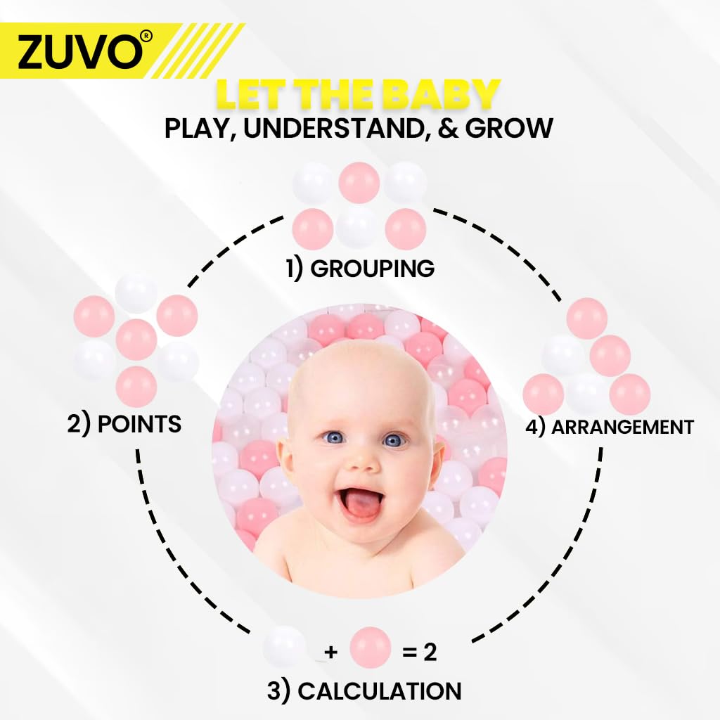 Zuvo Ball Pit Balls 200 Pack Pink 5.5cm BPA Free Crush Proof for Kids