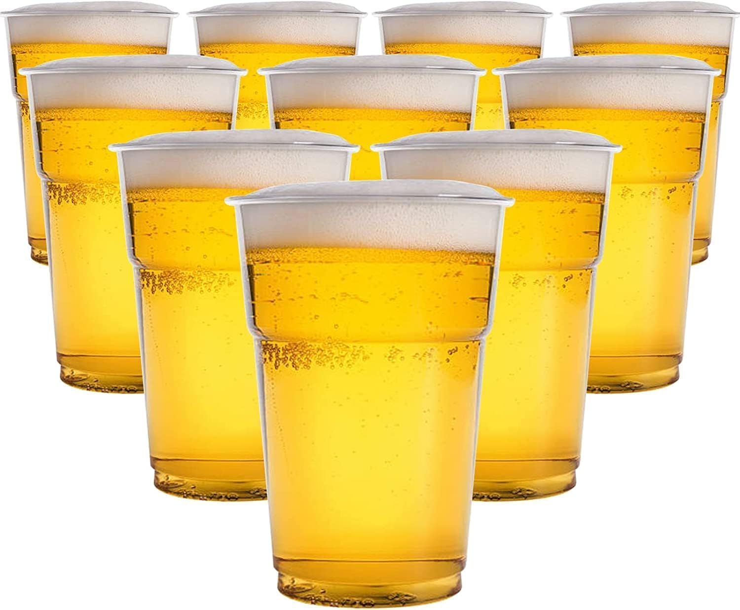 AVLASH Pack of 50 Clear Plastic Pint Glasses 660ml Disposable Tumblers