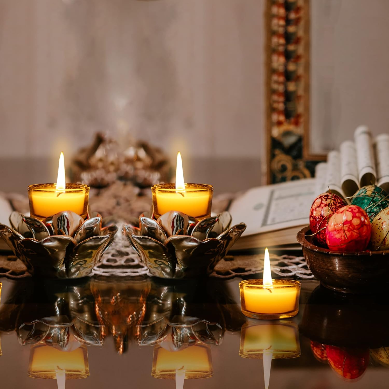 Clear Glass Tealight Candle Holders Set of 24, 4.5x2.5cm Luxurious Design