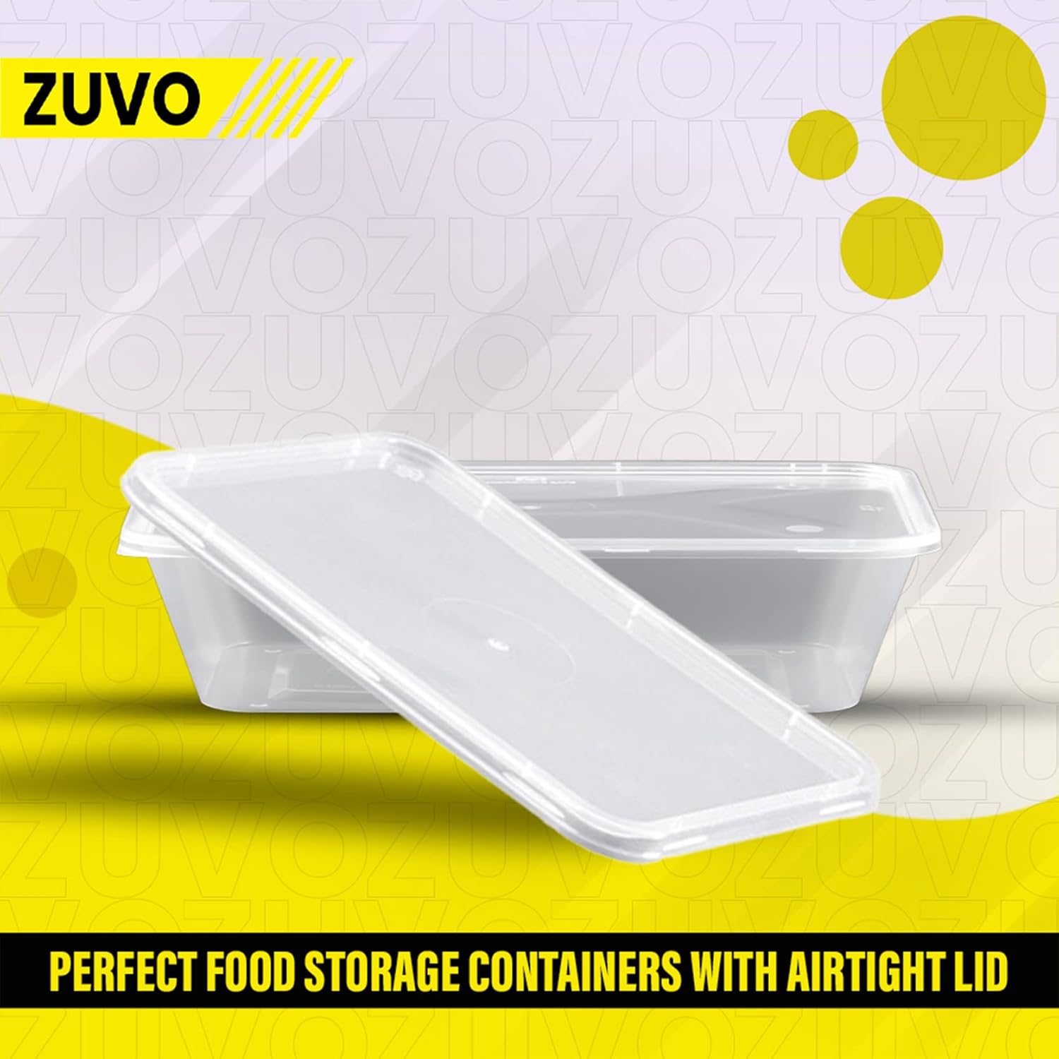 Zuvo Plastic Food Containers 10 Pack 750ml Leak Proof Microwave Safe