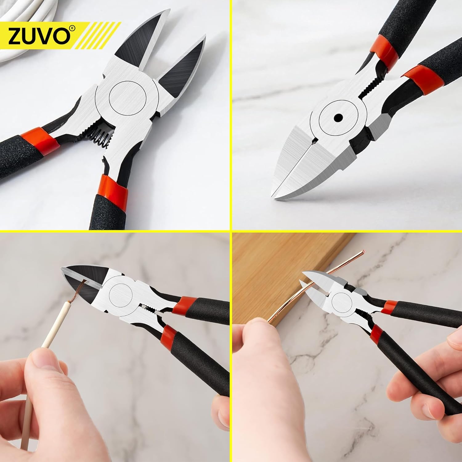 Zuvo Heavy Duty Wire Cutter 6 Inch Precision Side Cutter for DIY & Craft