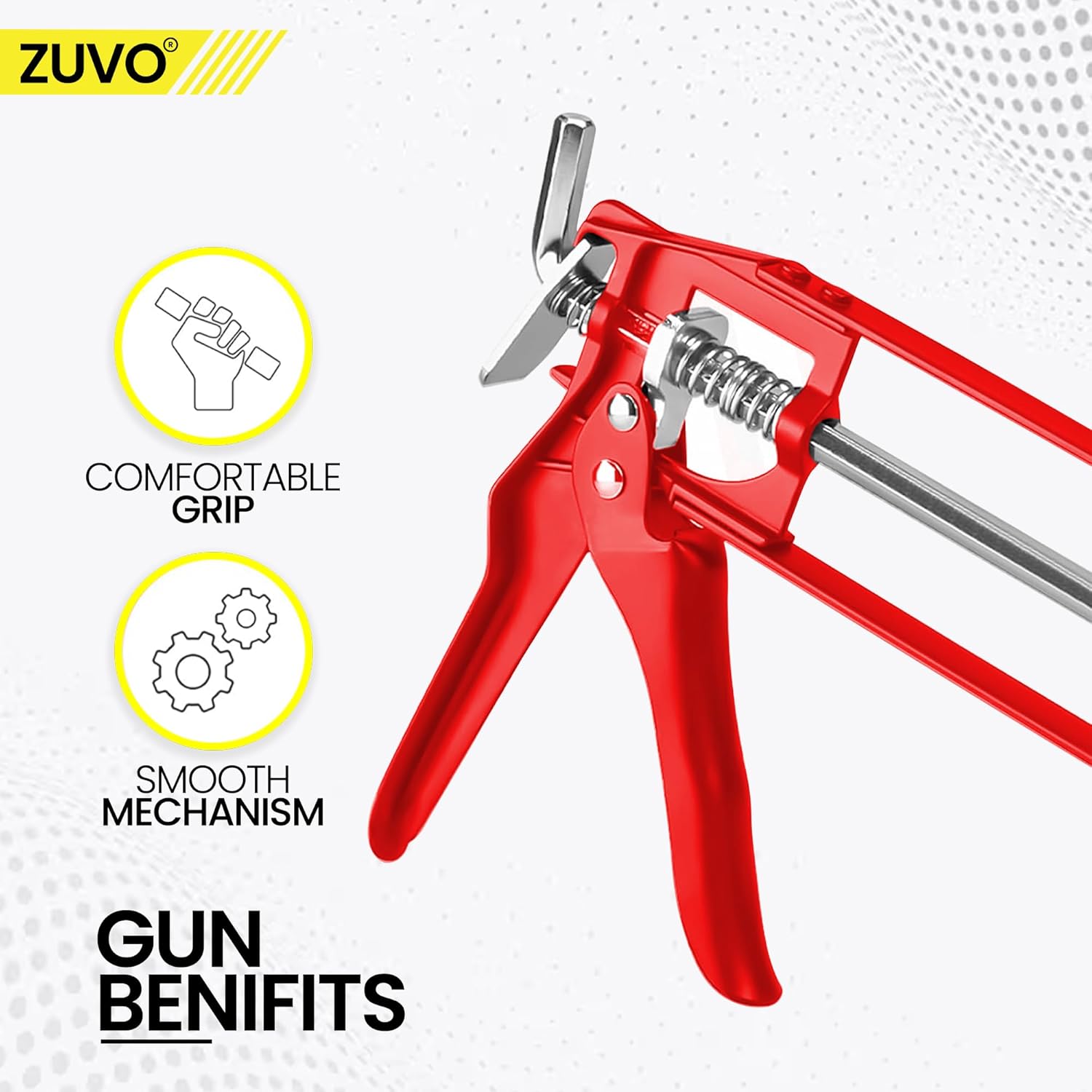 Silicone Caulking Gun for Cartridges - Bathtub Sealant Tool by Zuvo