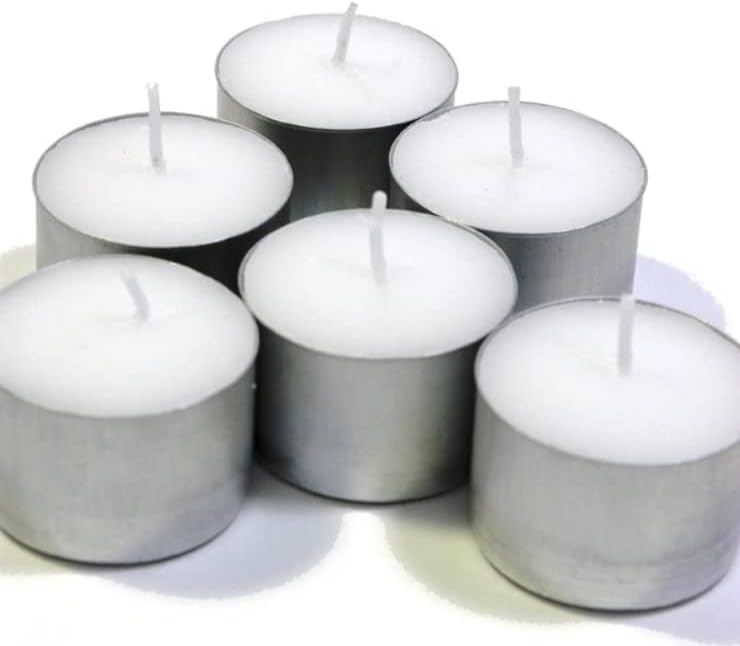 Zuvo Tea Light Candles 8 Hour Burn 100 Pack White Unscented 3.8x2.3cm