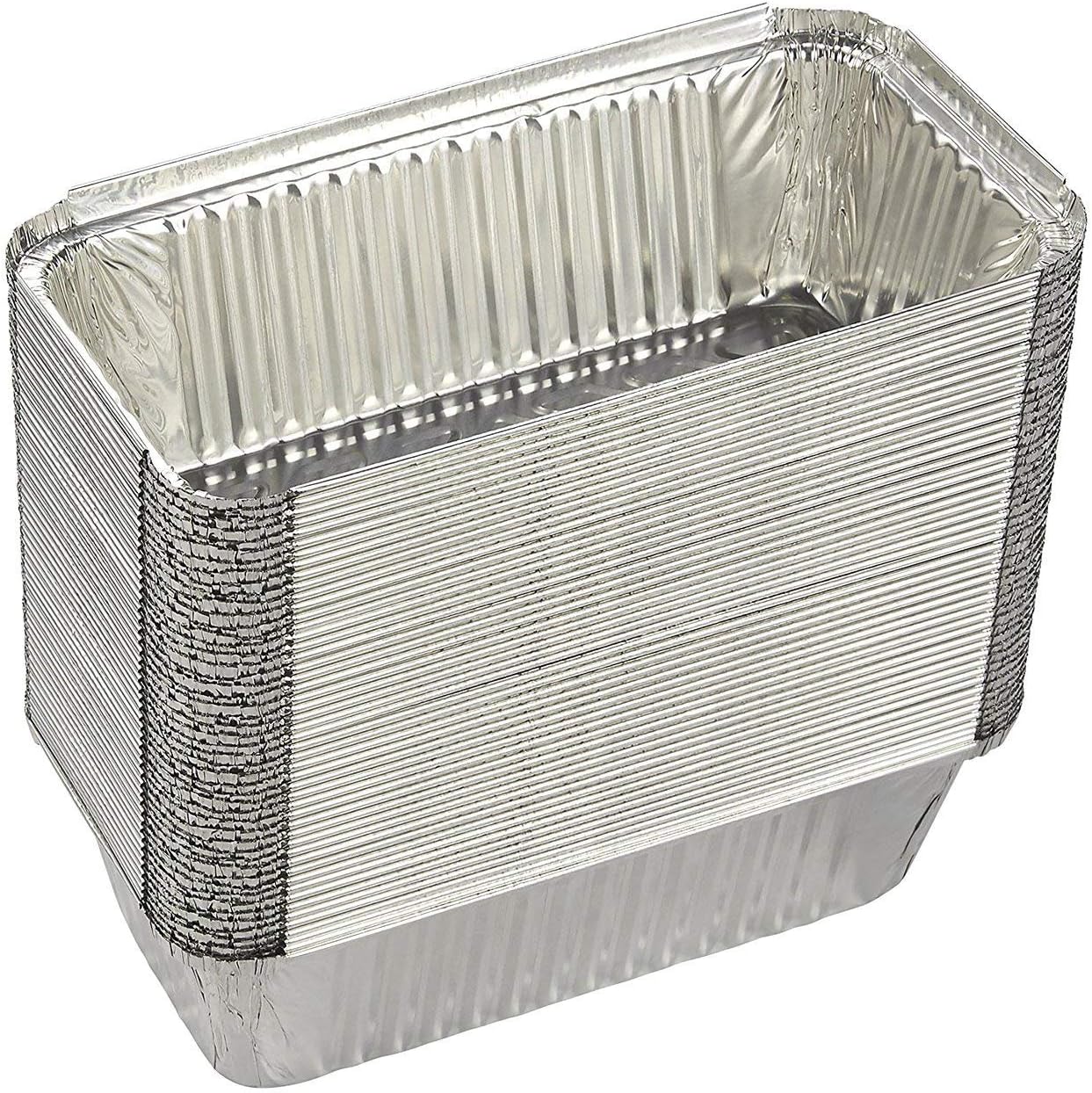 Zuvo 50 Pack Large Aluminium Foil Food Containers with Lids – 600ml