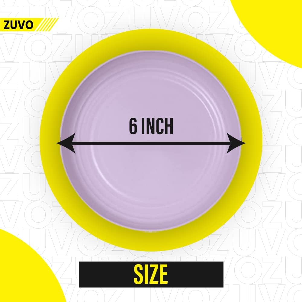 Zuvo Reusable Plastic Plates Set of 6 – 6 Inch Microwave & Dishwasher Safe