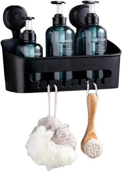 Zuvo No-Drill Suction Cup Shower Caddy Basket – Black