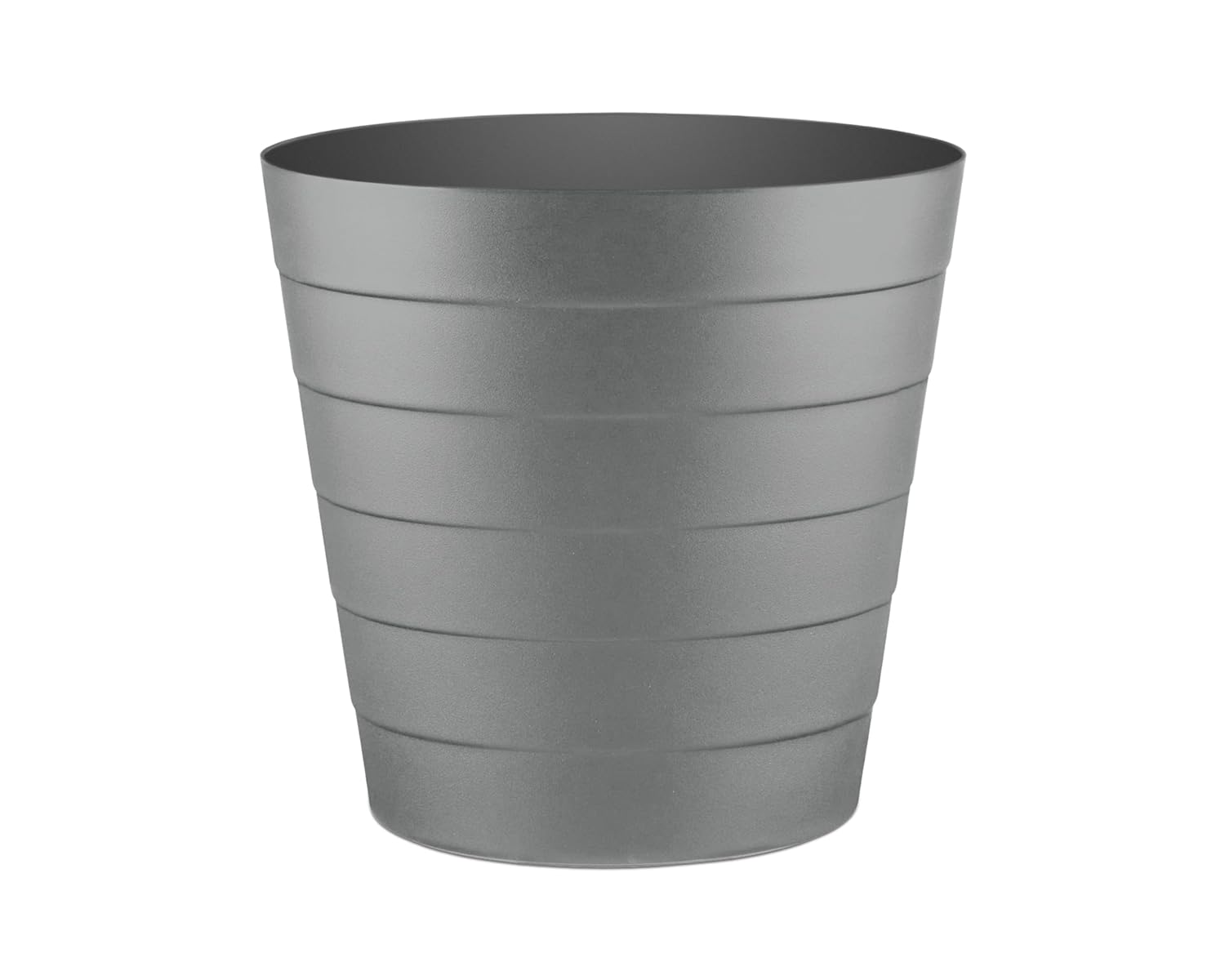 Zuvo Plastic Paper Bin 8L Shatter-Proof Wave Design, Grey