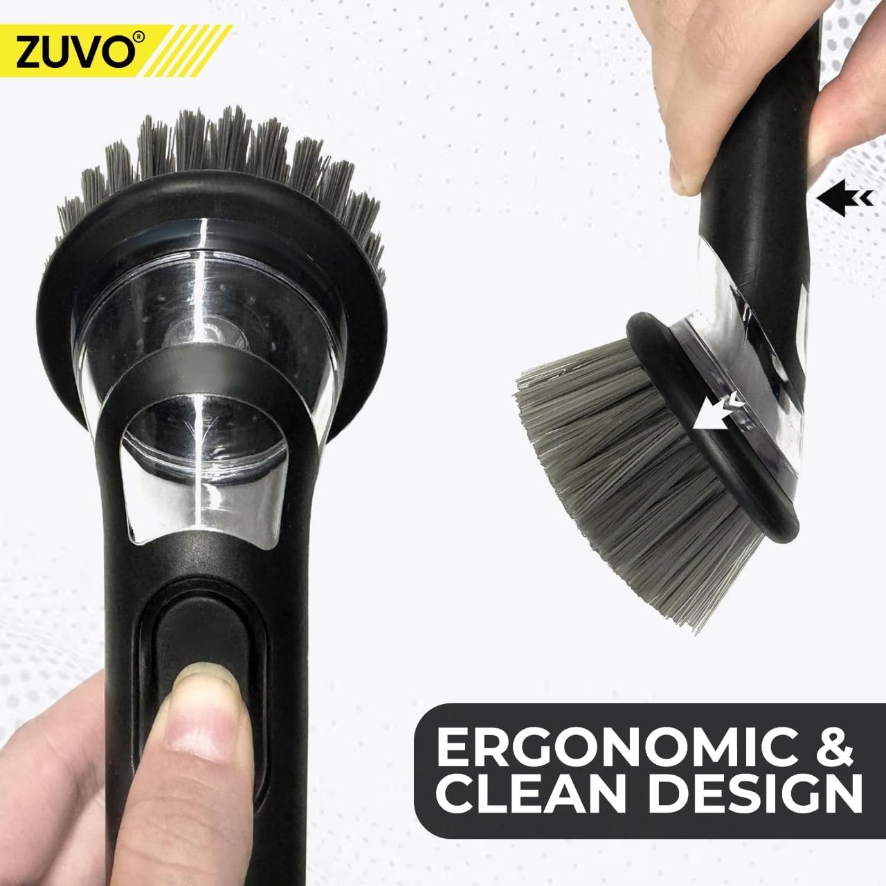 Zuvo Soap Dispensing Scrubbing Brush Durable Kitchen Dish Cleaning Tool