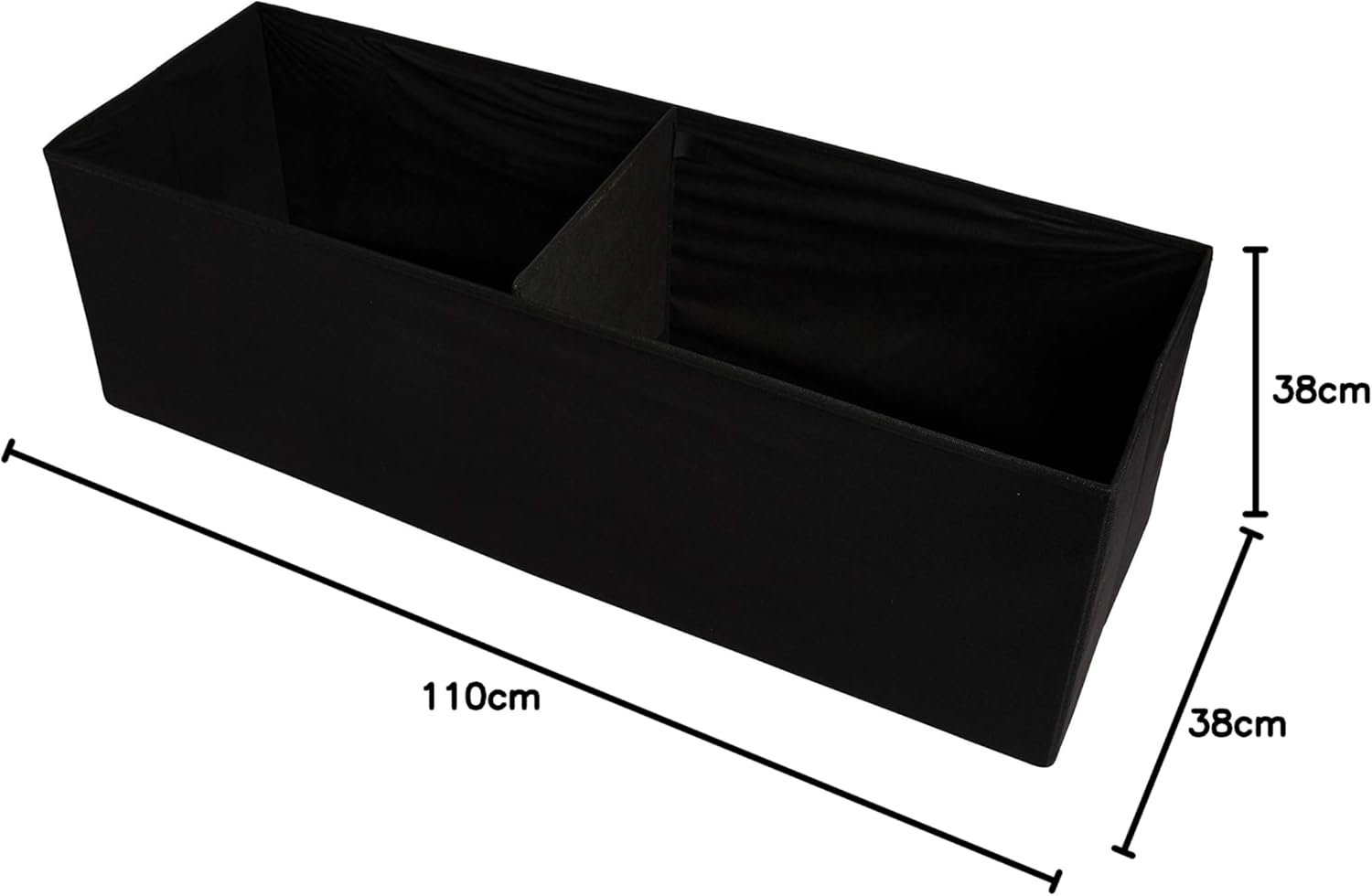 Zuvo Ottoman Storage Box 110x38x38cm Foldable Fabric Stool Chair Black