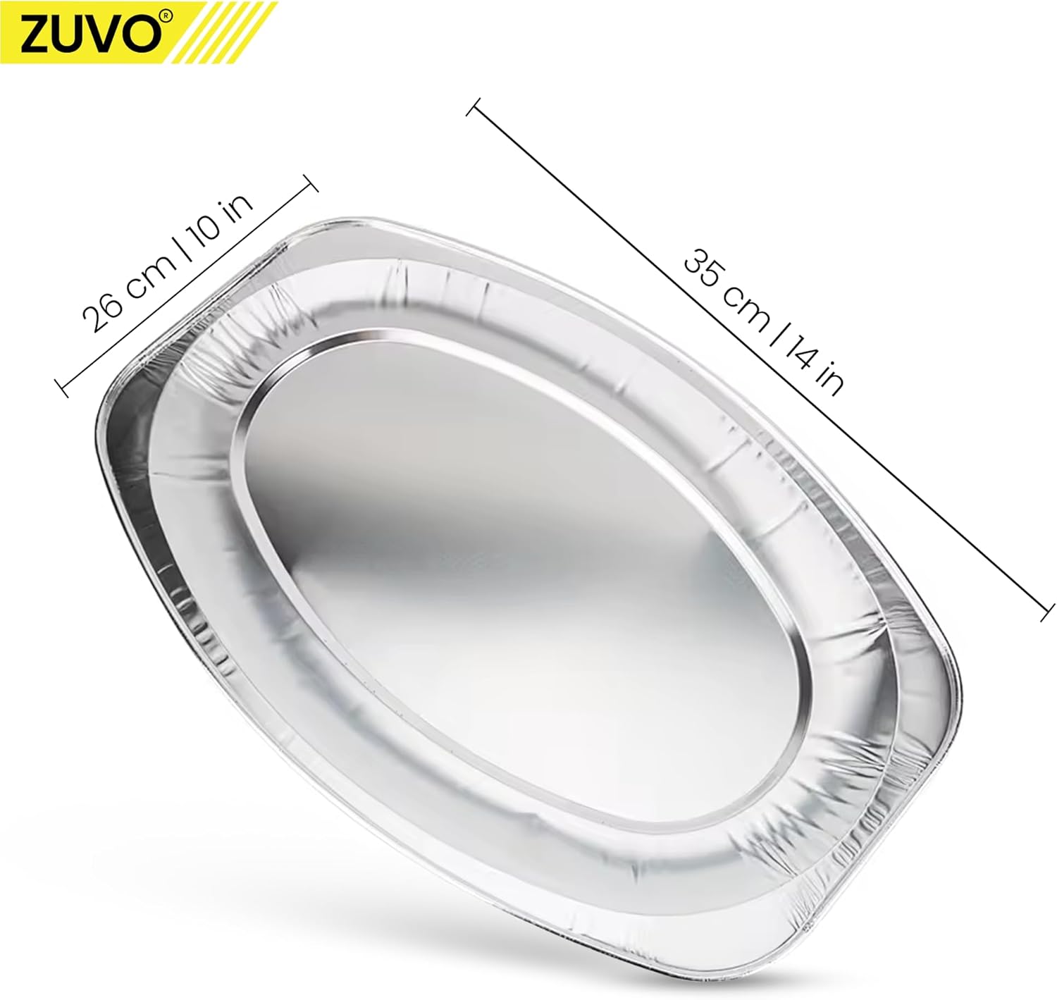 Zuvo Aluminium Serving Platters 10 Pack 35x24cm Oven & Freezer Safe