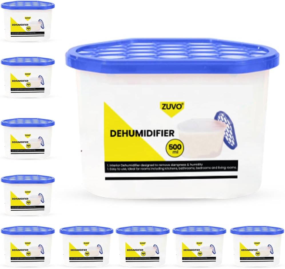 Zuvo Dehumidifier 500ml 5 Pack Moisture Absorber for Damp, Mould & Odour