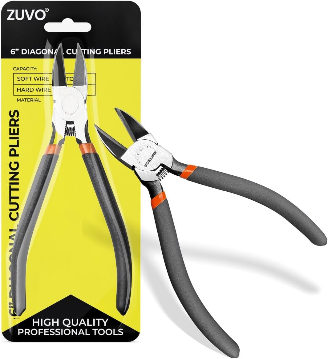 Zuvo Heavy Duty Wire Cutter 6 Inch Precision Side Cutter for DIY & Craft