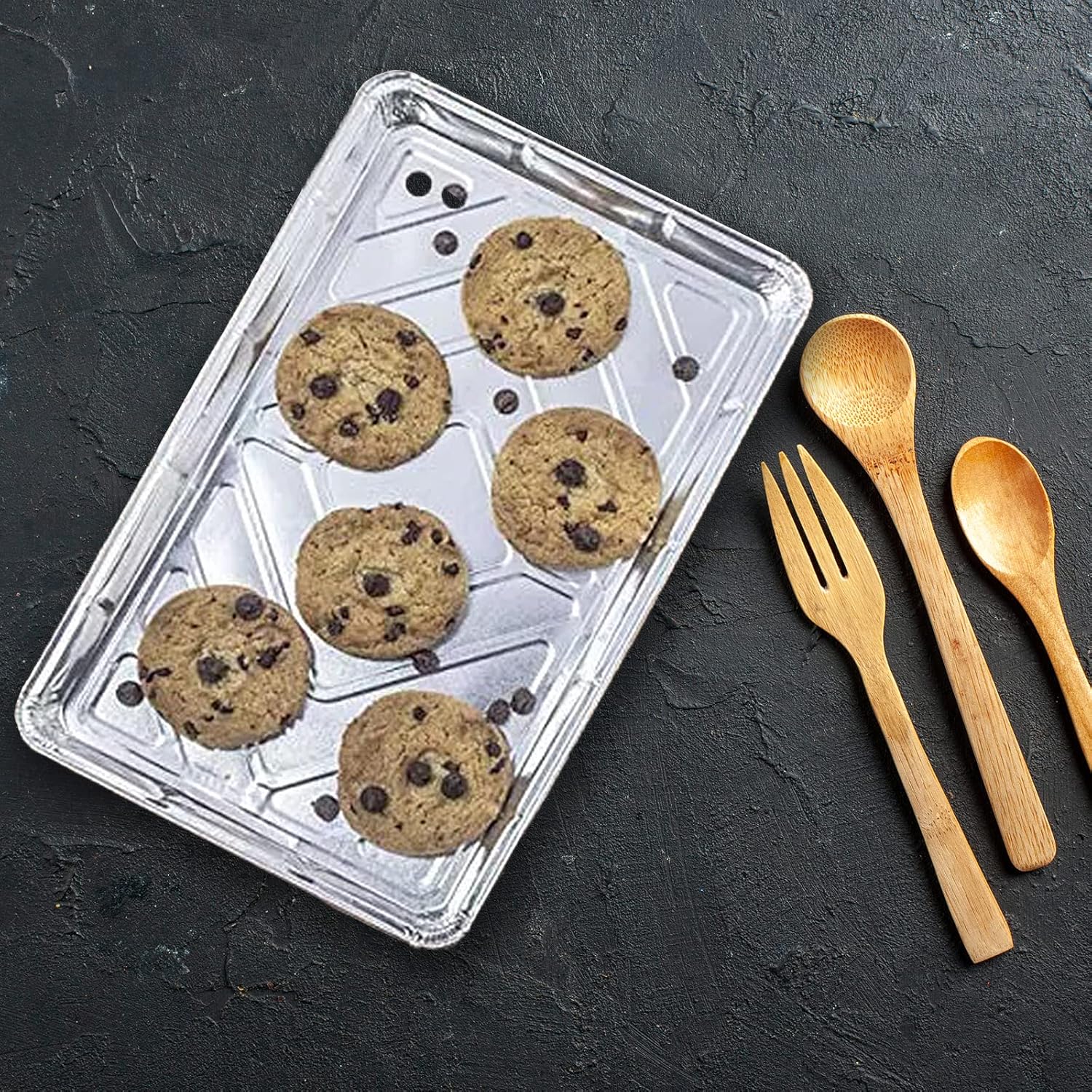 Zuvo Aluminium Foil Baking Trays 10 Pack 32x20x3.3cm Oven Cooking Trays