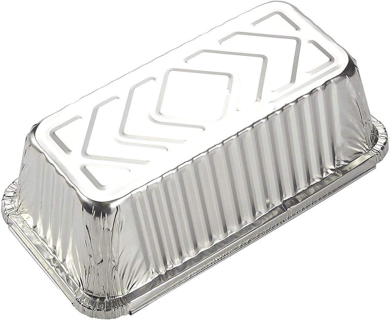 Zuvo 50 Pack Large Aluminium Foil Food Containers with Lids – 600ml