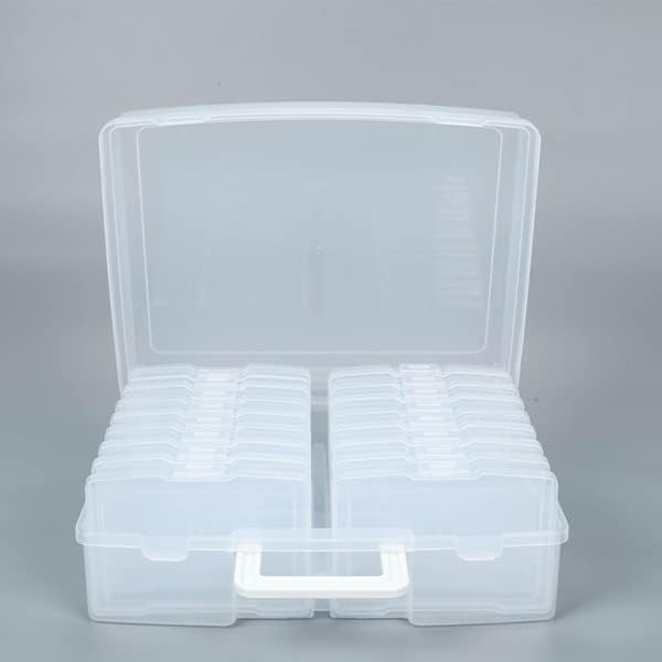 Zuvo Plastic Photo Storage Box with 16 Cases and Removable Dividers