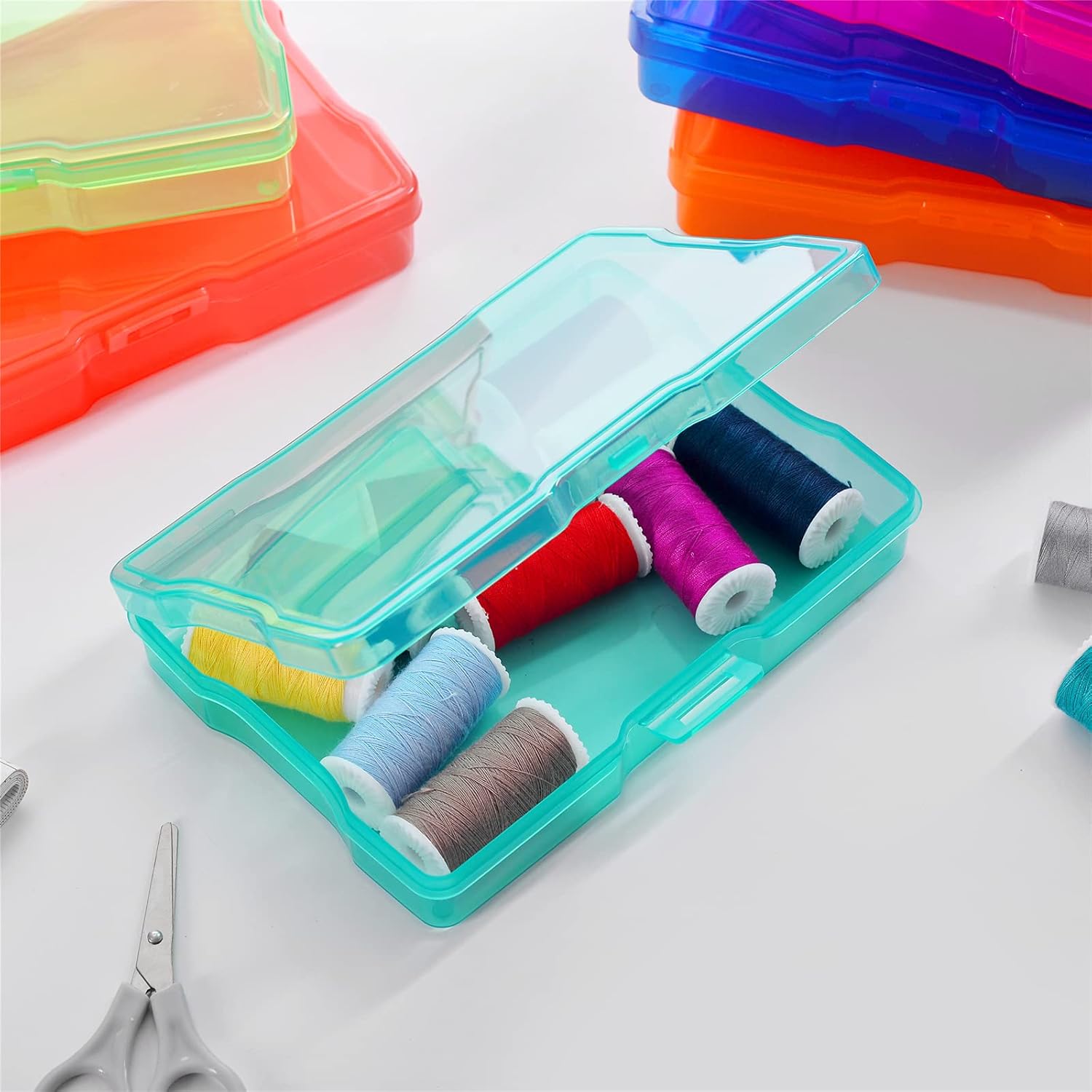 Zuvo Photo Storage Box with 16 Coloured Cases and Removable Dividers
