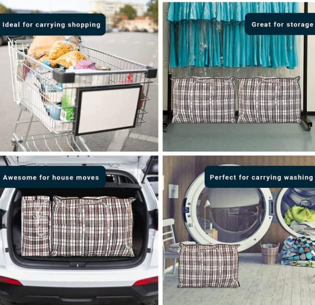 Zuvo Extra Large Laundry Bags with Zip 3 Pack – Waterproof Storage 60x50x25