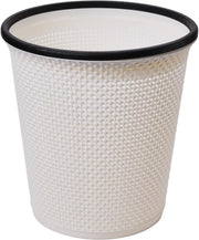 Zuvo Plastic Trash Paper Bin Beige Cylindrical Open-Top