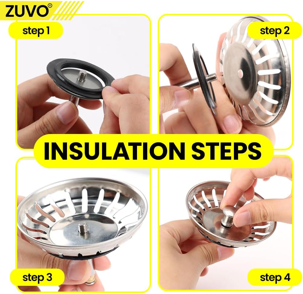 Zuvo Sink Plug Replacement 78mm – 304 Stainless Steel Rust Free Strainer