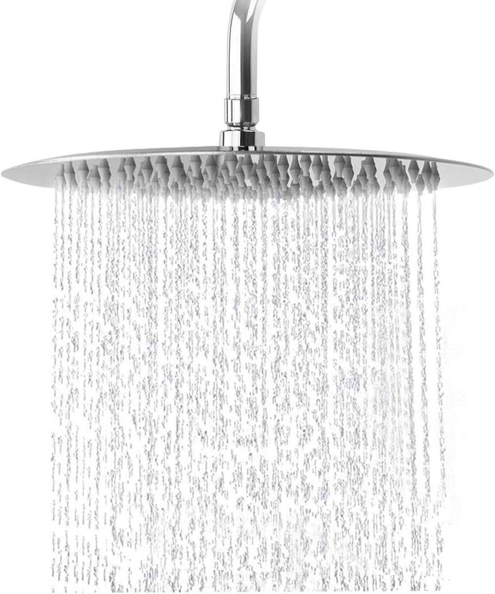 Zuvo 10 Inch Round Rainfall Shower Head 304 Stainless Steel High Pressure