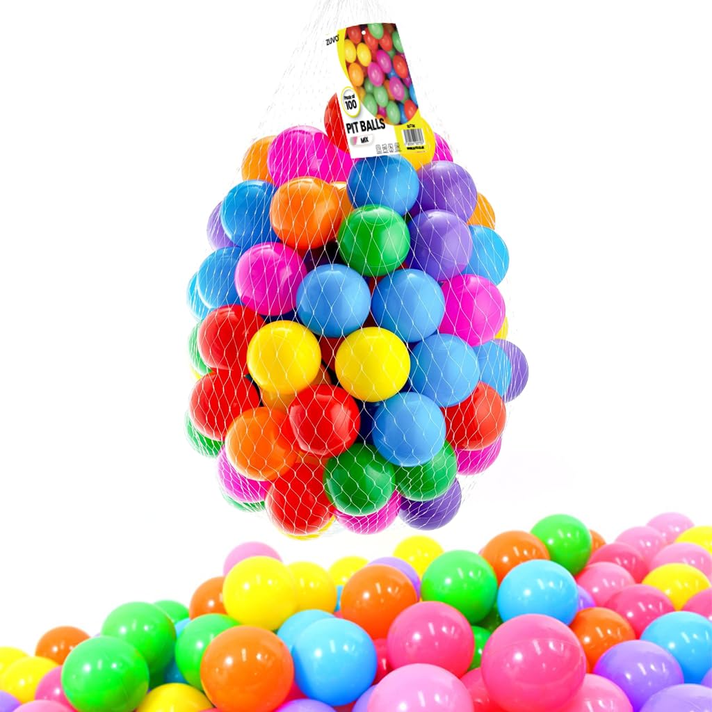 Ball Pit Balls 300 Pack Pink- Colorful Plastic Balls for Pool, Playing Area, Ball Pits - Crush Proof Small Baby Balls with Smooth Surface & No Sharp Edges - Baby Approved Play Balls Set by Zuvo