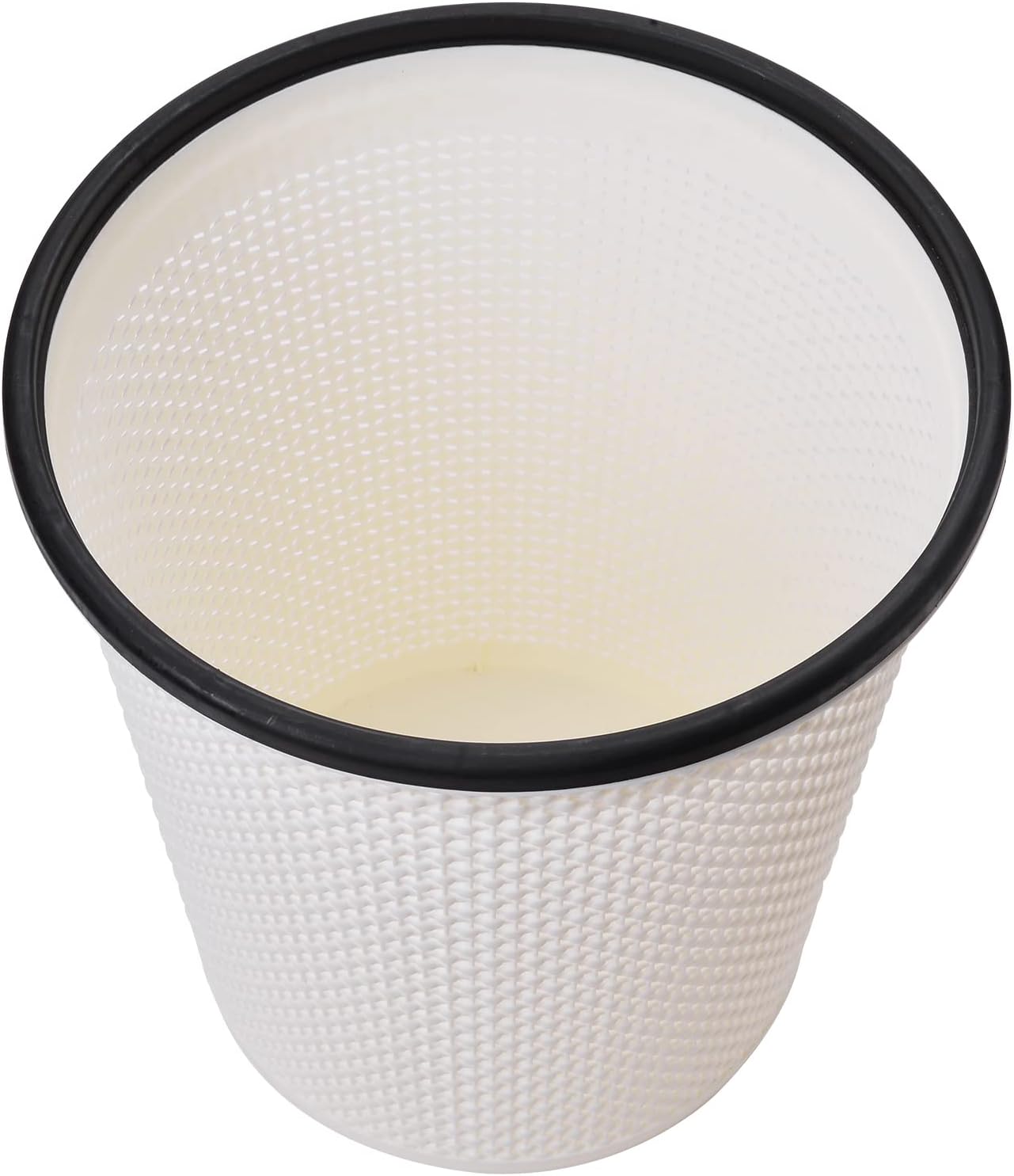 Zuvo Plastic Trash Paper Bin Beige Cylindrical Open-Top