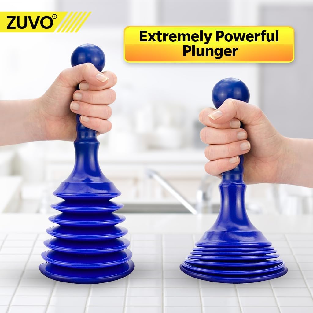Zuvo Blue AirPush Plunger Kitchen, Bathroom & Shower