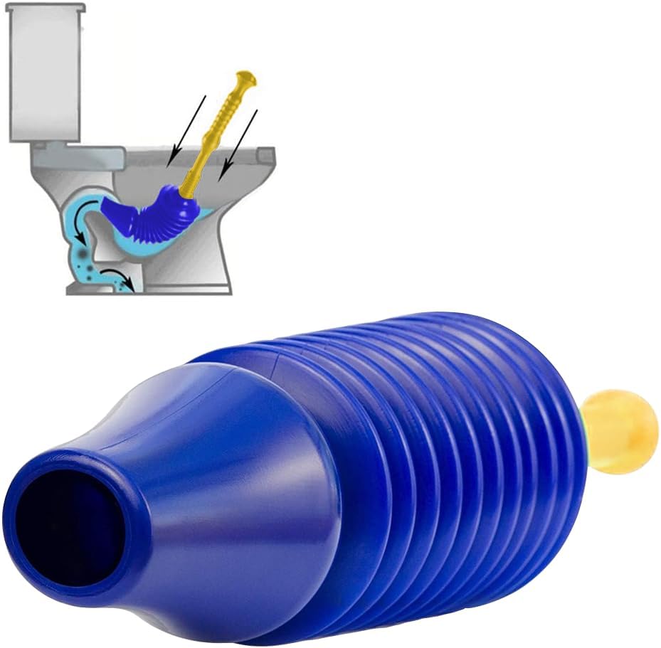 Zuvo Powerful Push Toilet Unblocker with Free Bucket – Blue & Yellow