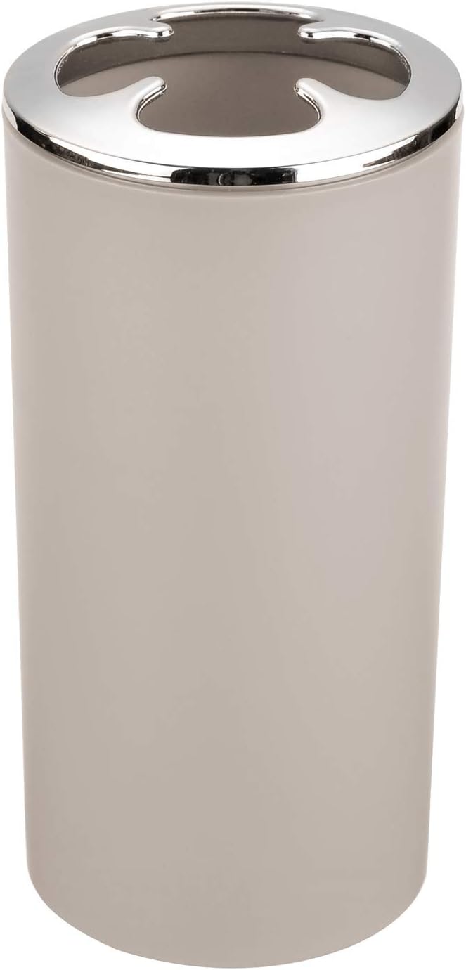 Bathroom Accessories Set 6 Piece Beige Bin, Brush, Dispenser & Holders