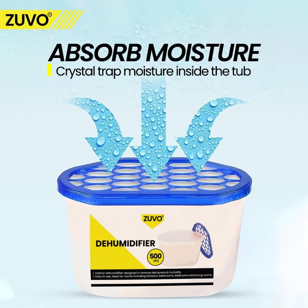 Zuvo Dehumidifier 500ml 20 Pack Disposable Moisture Absorber Damp Trap