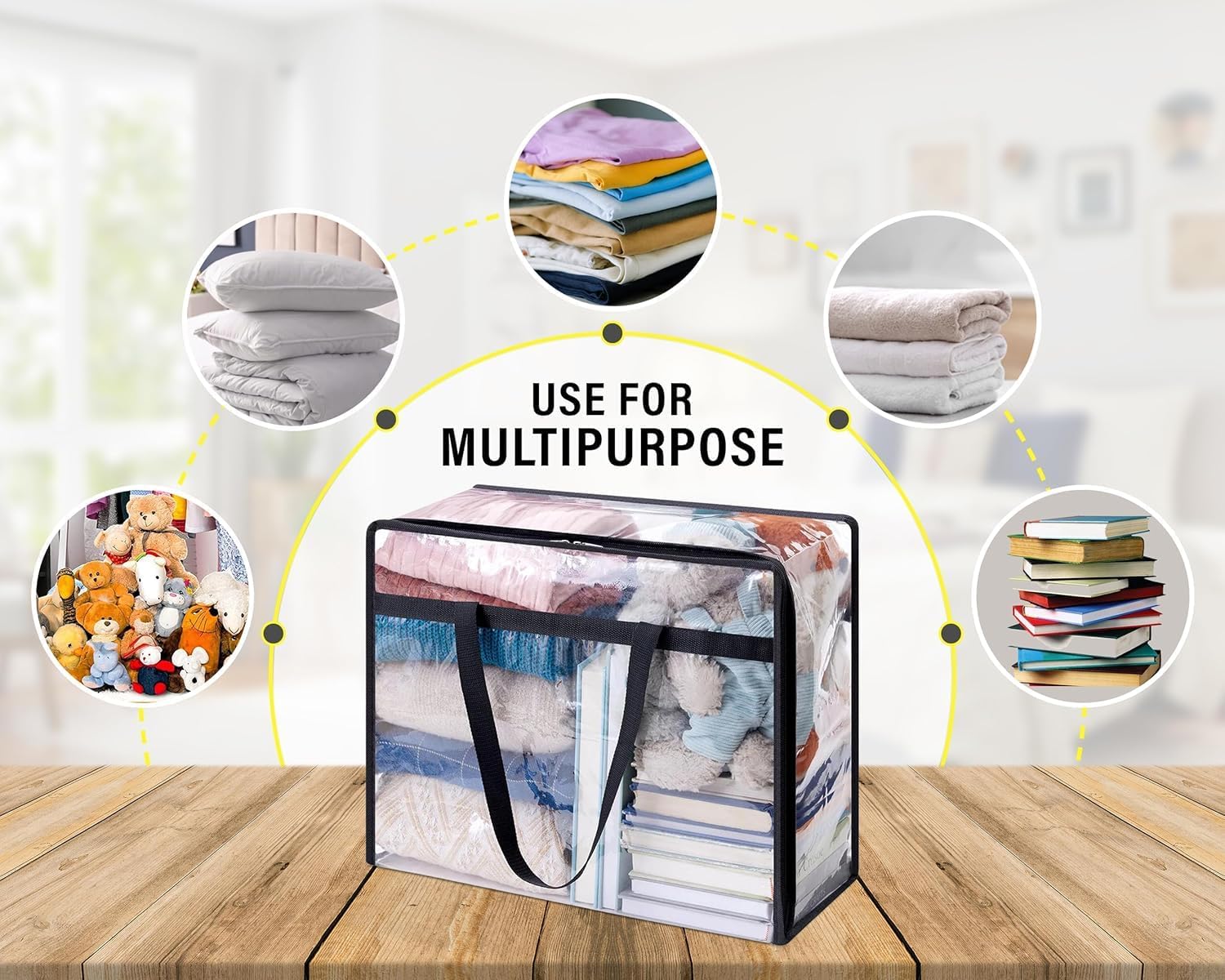 Zuvo Laundry Storage Bags Pack of 10, XL (46x23x38 cm)
