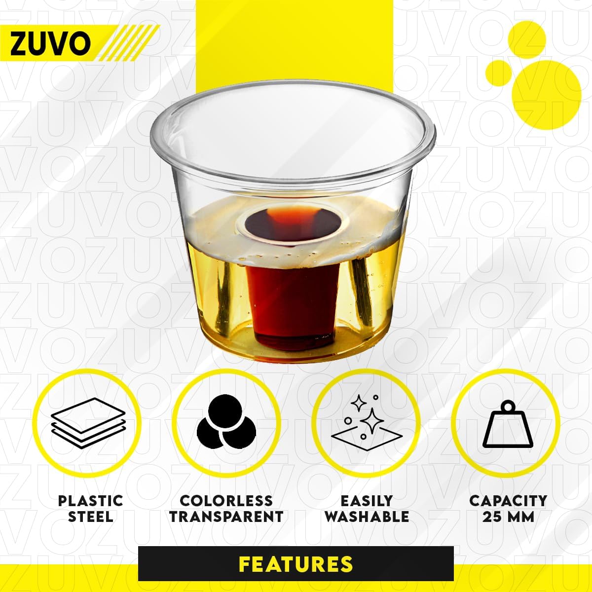 Pack of 50 Clear Plastic Shot Glasses 30ml for Jager Bomb and Parties