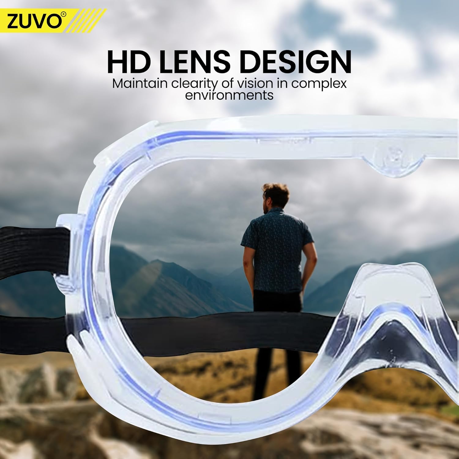 Zuvo Safety Goggles Clear Anti Fog Impact and Dust Resistant Eye Wear
