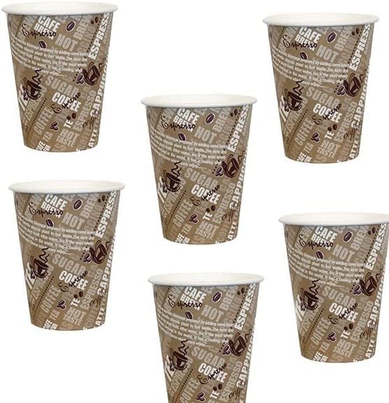 Zuvo Printed Paper Coffee Cups 8oz 50-Pack Eco-Friendly