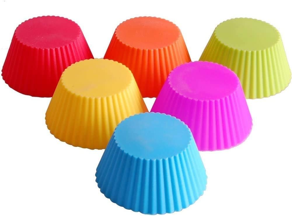 Zuvo Silicone Muffin Cases 7cm Reusable Non Stick Baking Moulds 24 Pack