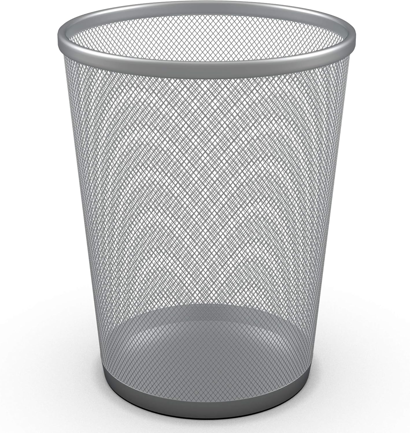 Zuvo Round Metal Mesh Waste Paper Bin, Pack of 2 Silver