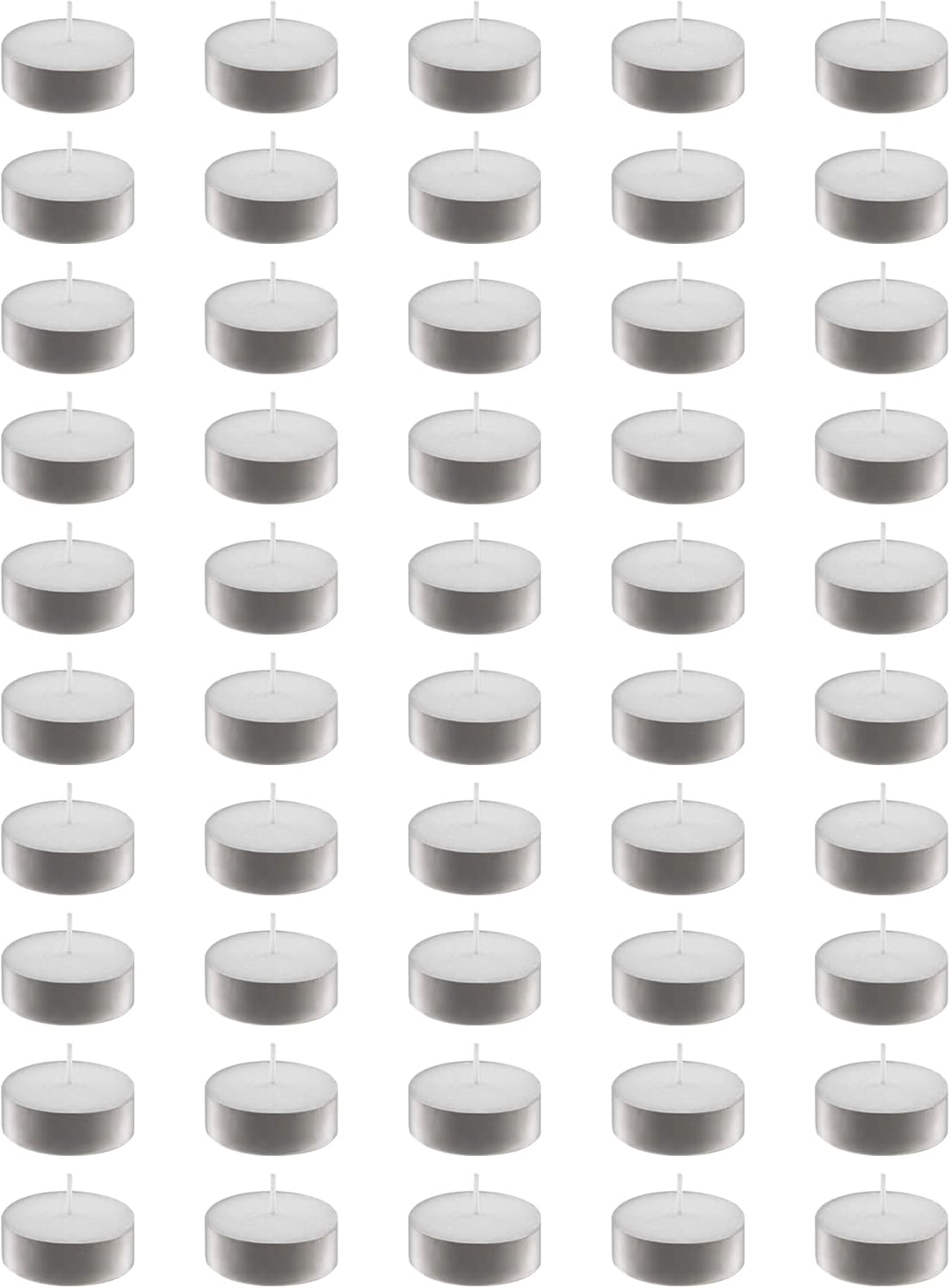 Zuvo Tea Light Candles 4 Hour Burn 50 Pack Unscented Smokeless Tealights