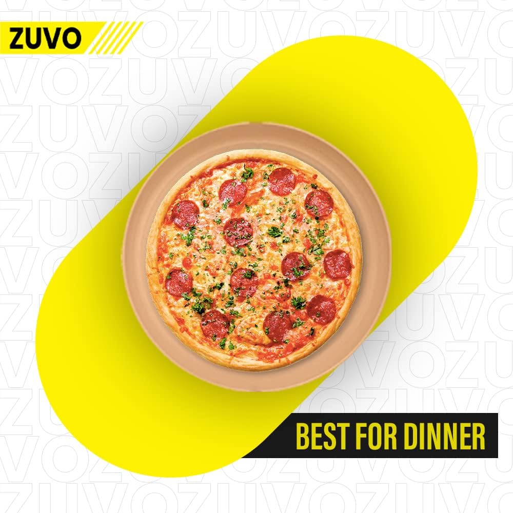 Zuvo Plastic Plates Reusable Set of 6 - Unbreakable Plastic Dinner Plates 8 Inches - Safe from Dishwasher & Microwave - Mix Colors, Pink, Yellow, Blue and Green